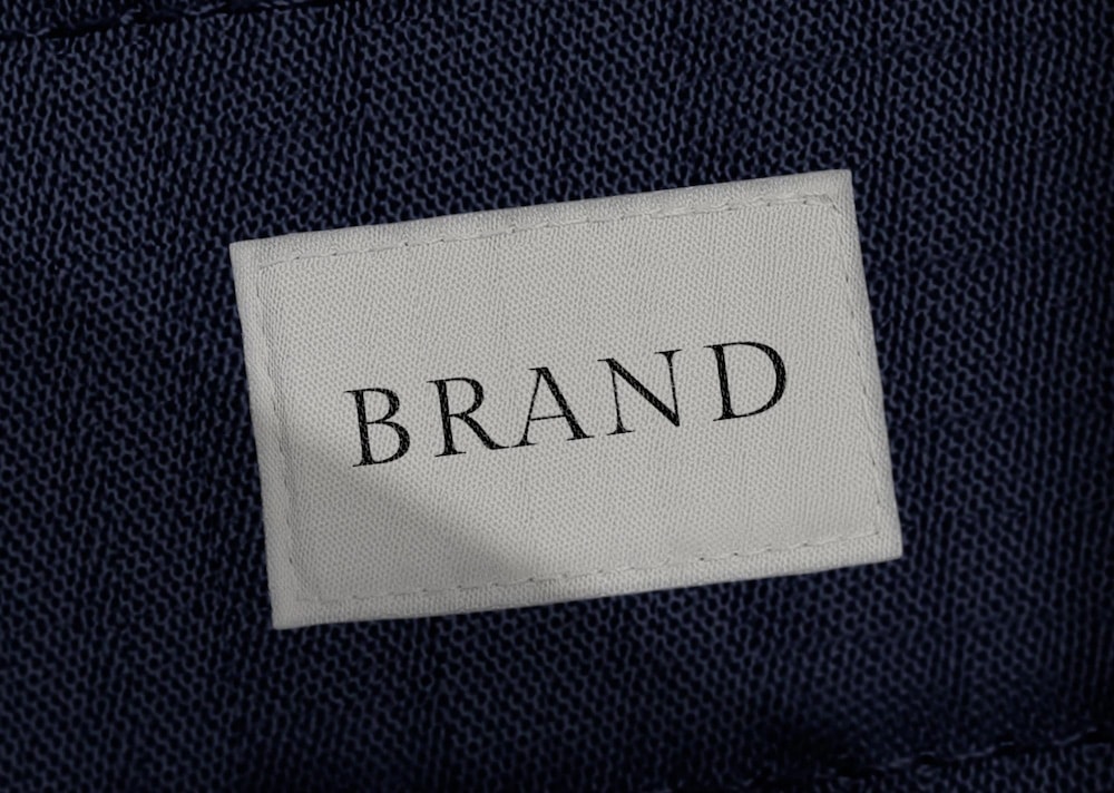 free clothing label mockup in minimal black and white