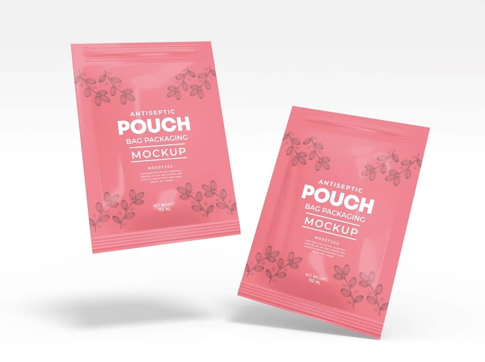 free coffee pouch packaging psd mockup