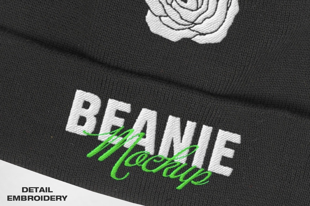 free embroidered beanie mockup