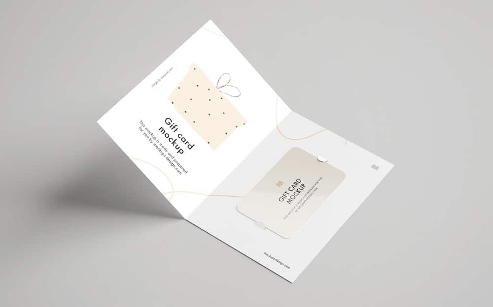 free gift card and holder mockup