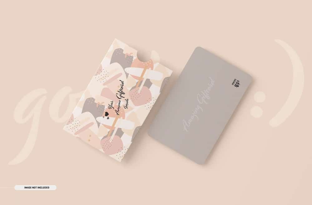 free gift card and holder psd template