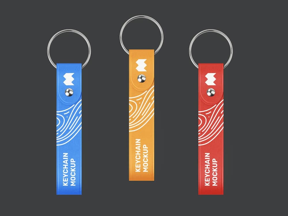 free keychain strap mockup