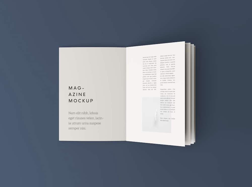 free overhead booklet mockup