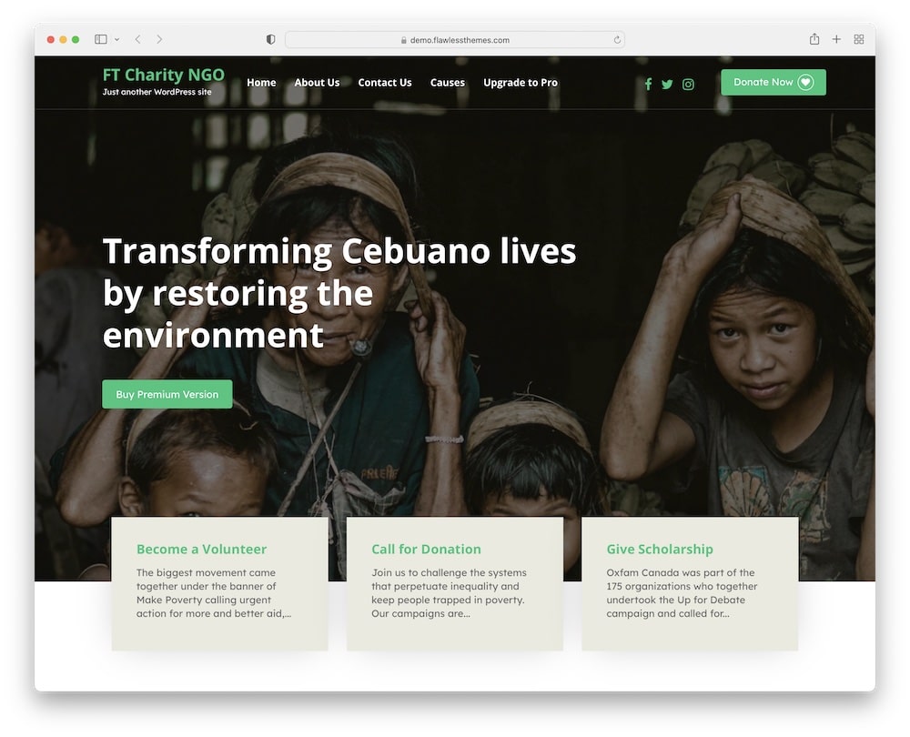 ft charity ngo free wordpress theme