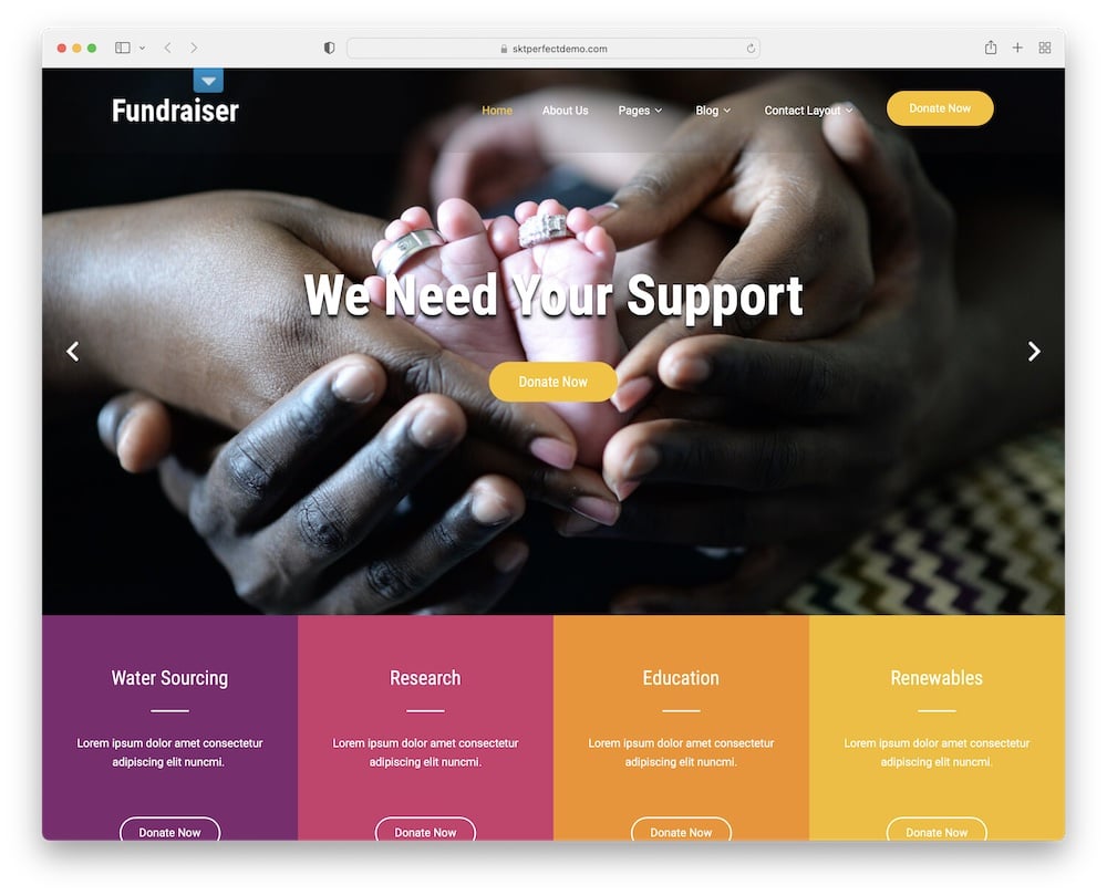 fundraiser lite free wordpress charity theme