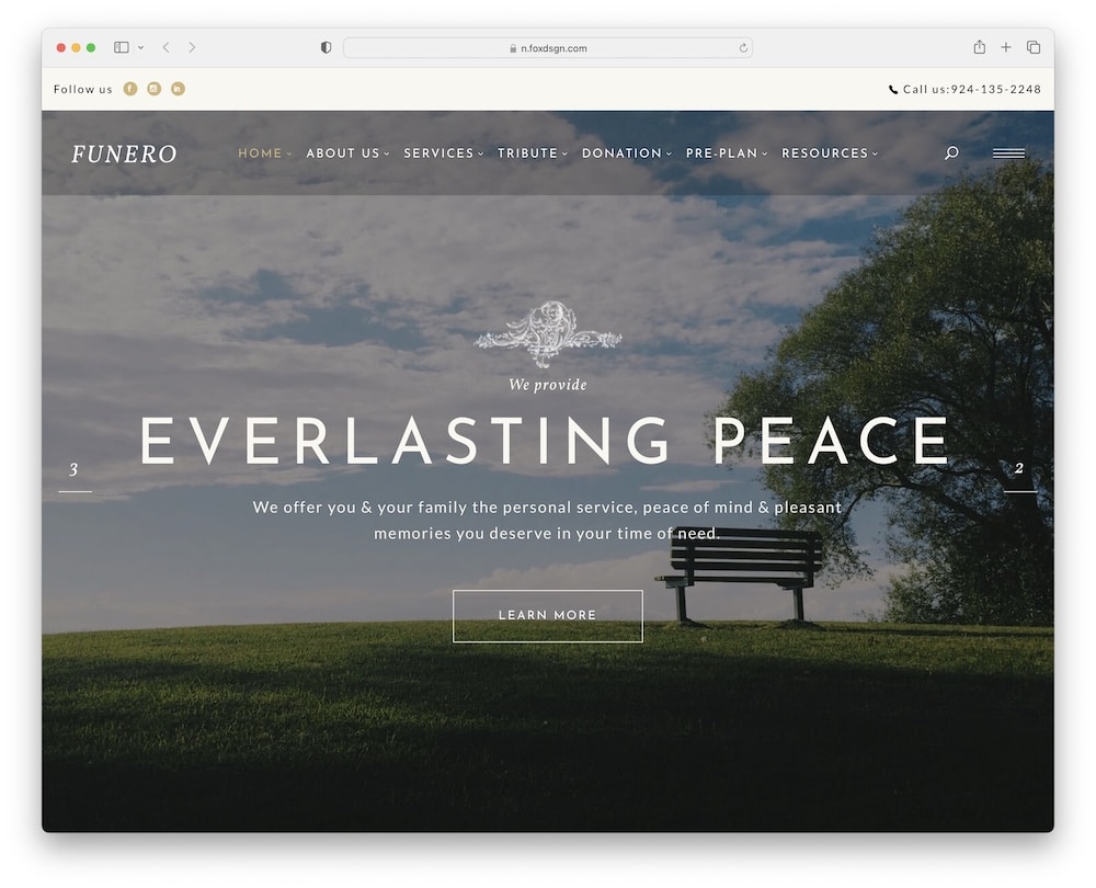 funero funeral services cremation wordpress theme