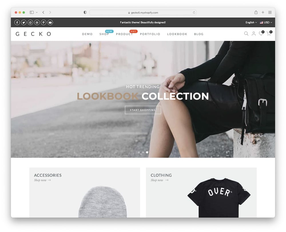 gecko shopify fashion rtl theme