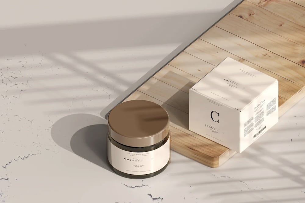 glass cosmetic jar mockup