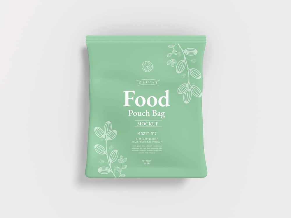 glossy food pouch packaging mockup