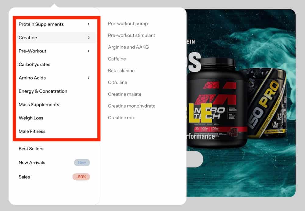 goal based supplement shopping