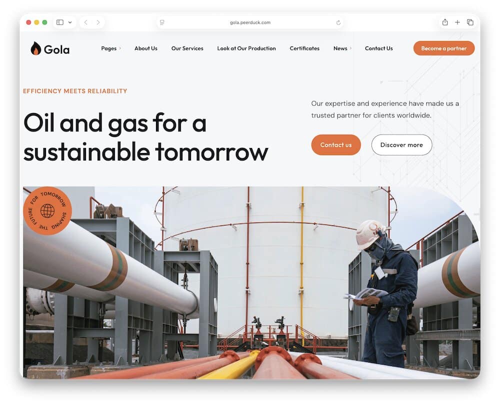 gola oil gas wordpress theme