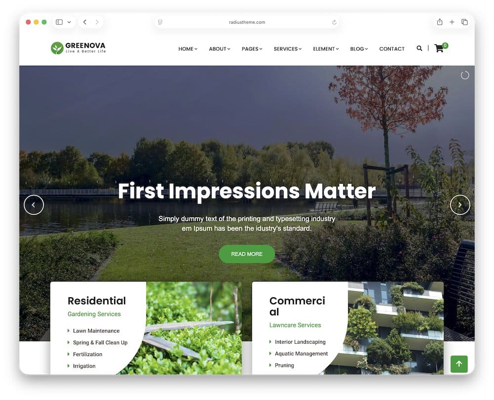 greenova stump grinding wordpress theme