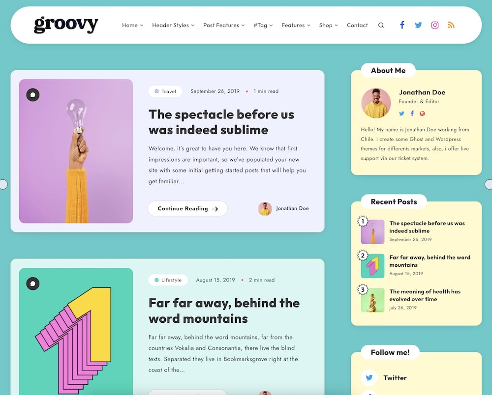 groovy wordpress theme test
