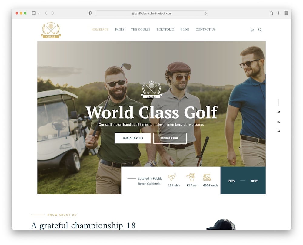 grulf wordpress golfing theme