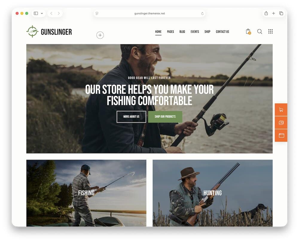 gunslinger fishing store wordpress theme