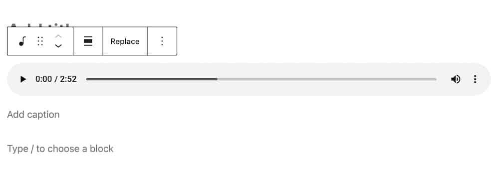 gutenberg audio block
