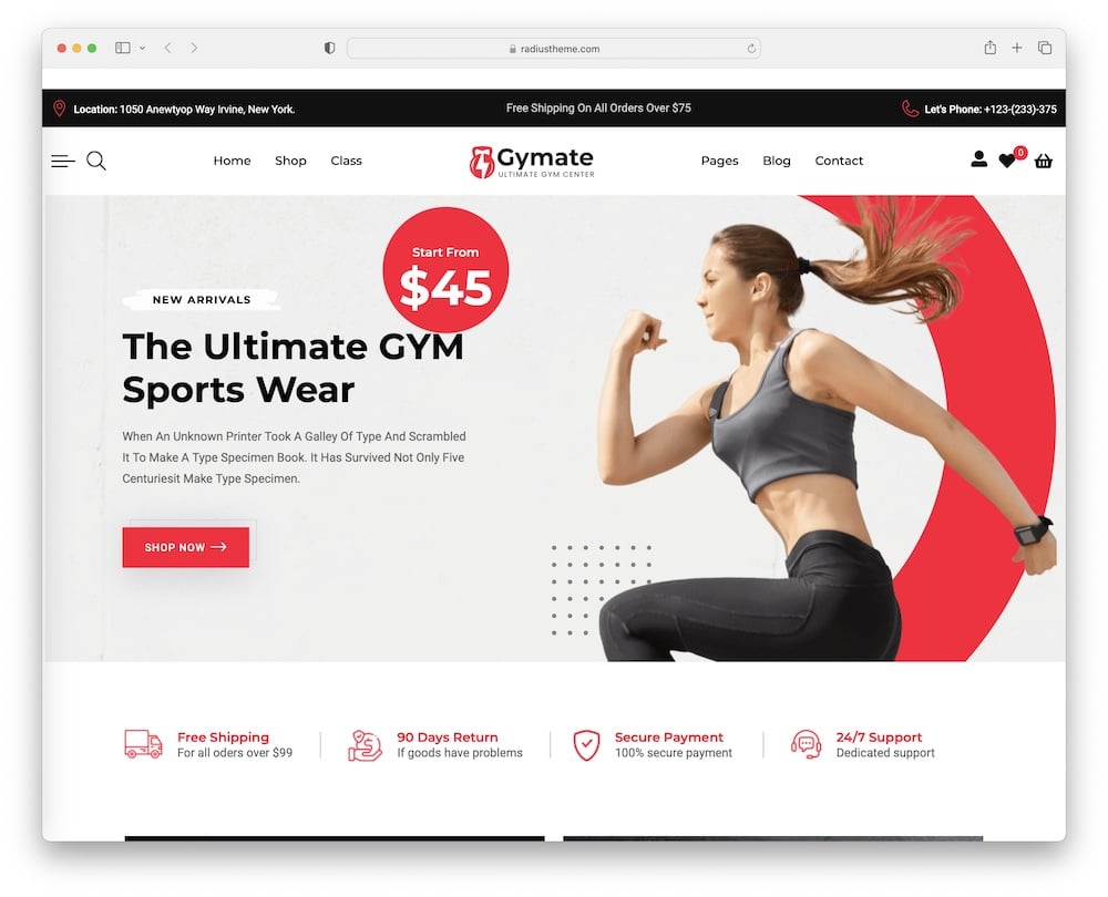 gymat personal trainer wordpress theme