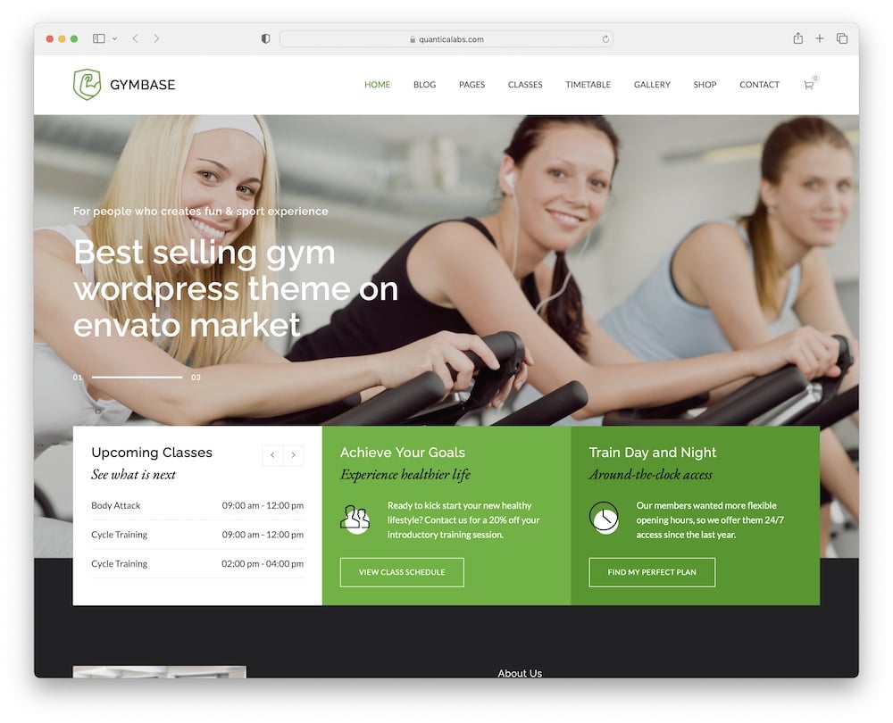 gymbase personal fitness trainer wordpress theme