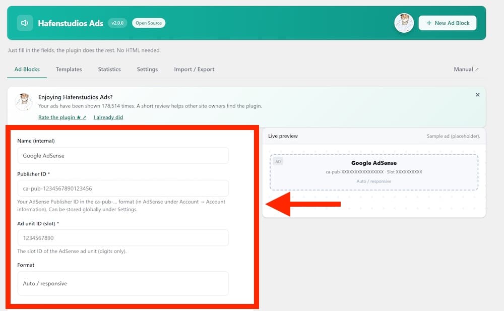 hafenstudios ads adsense setup