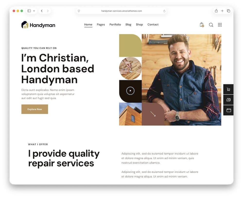 handyman garage door repair wordpress theme