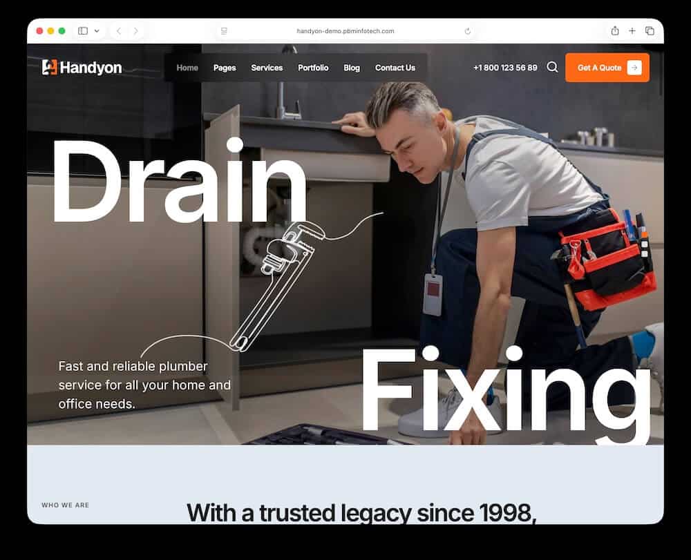 handyon wordpress appliance repair theme