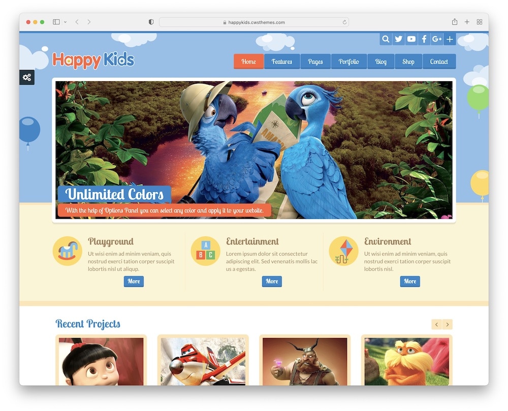 happy kids wordpress children theme