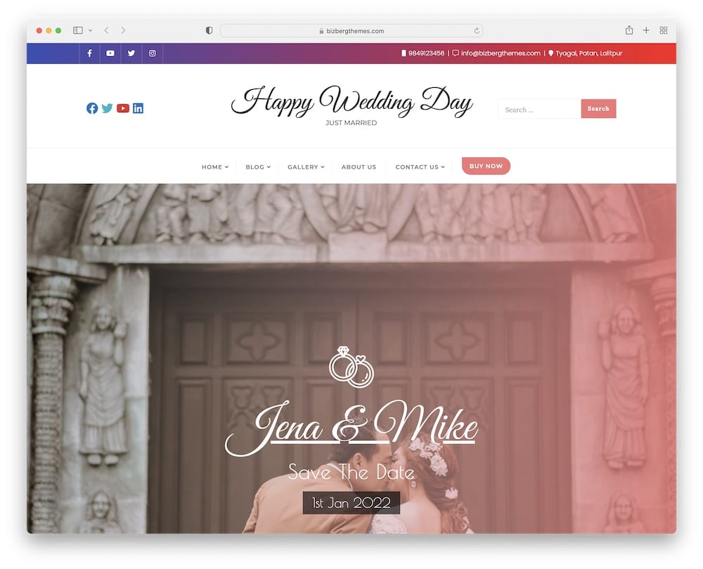 happy wedding day free wordpress theme