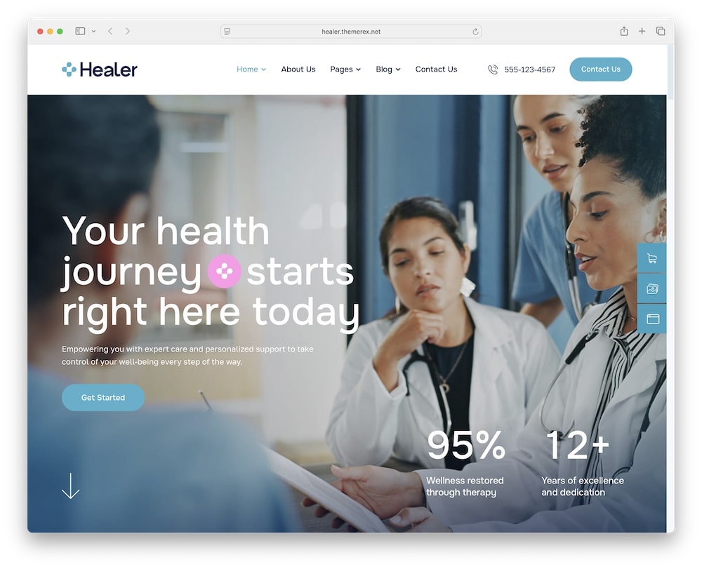 healer wordpress medical doctor clinic hospital theme