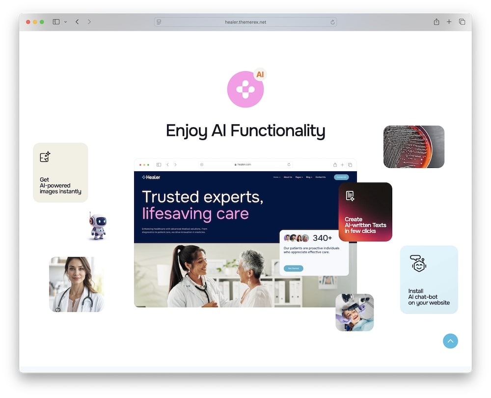 healer wordpress theme ai powered toolkit