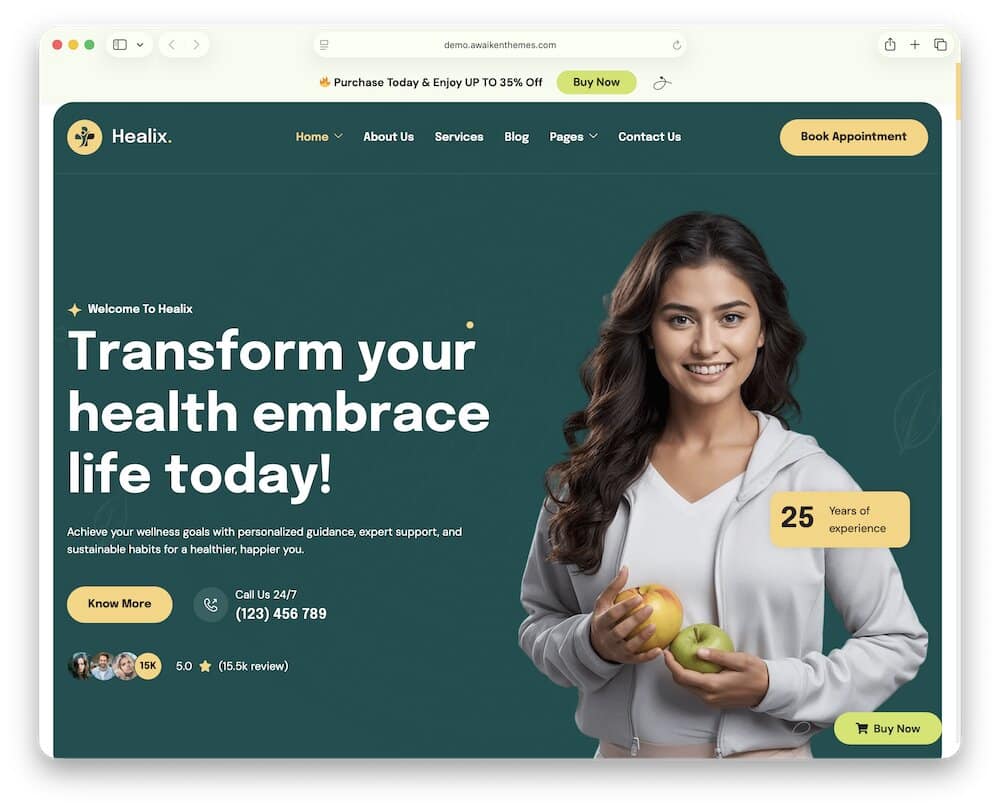 healix dietitian wordpress theme