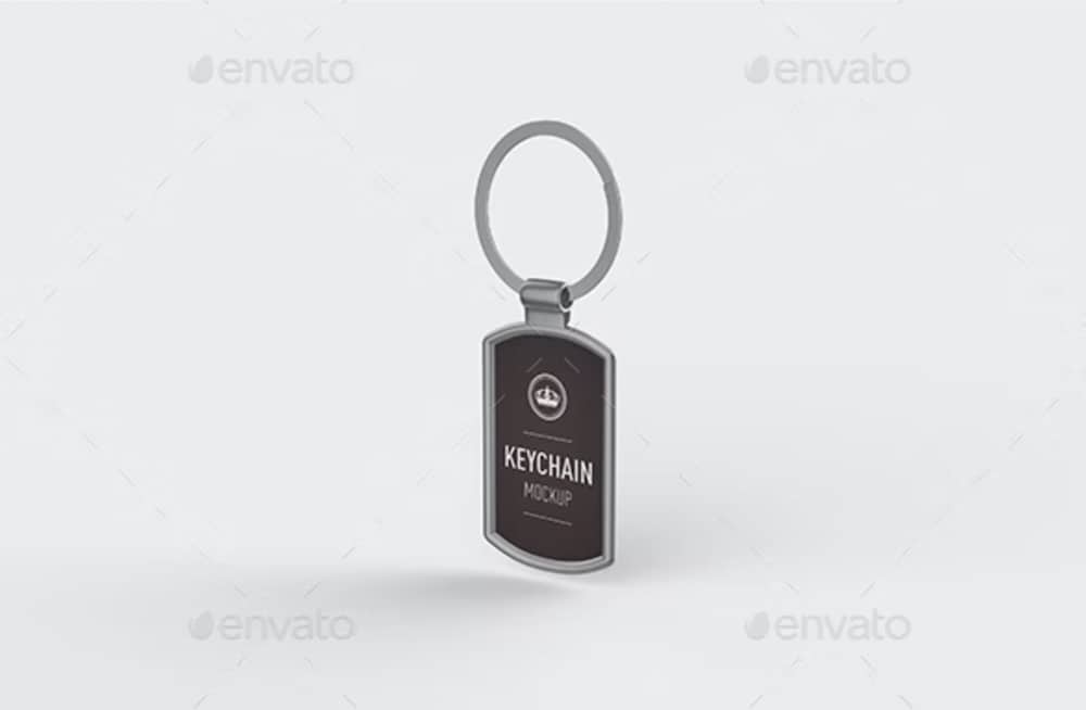 3 Three Transparent Clear Keychains Mockup Front View, PSD