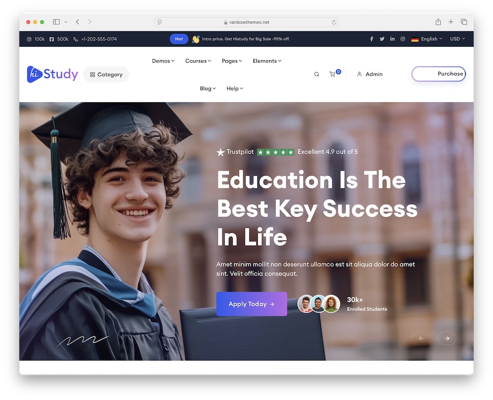 histudy wordpress theme demos