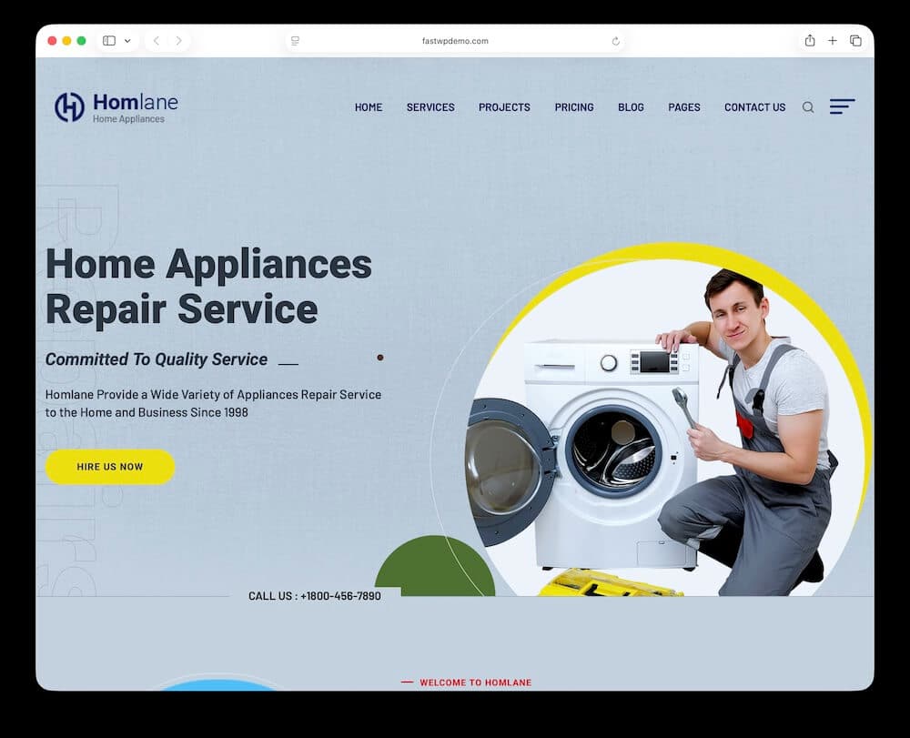 homlane wordpress appliance repair theme