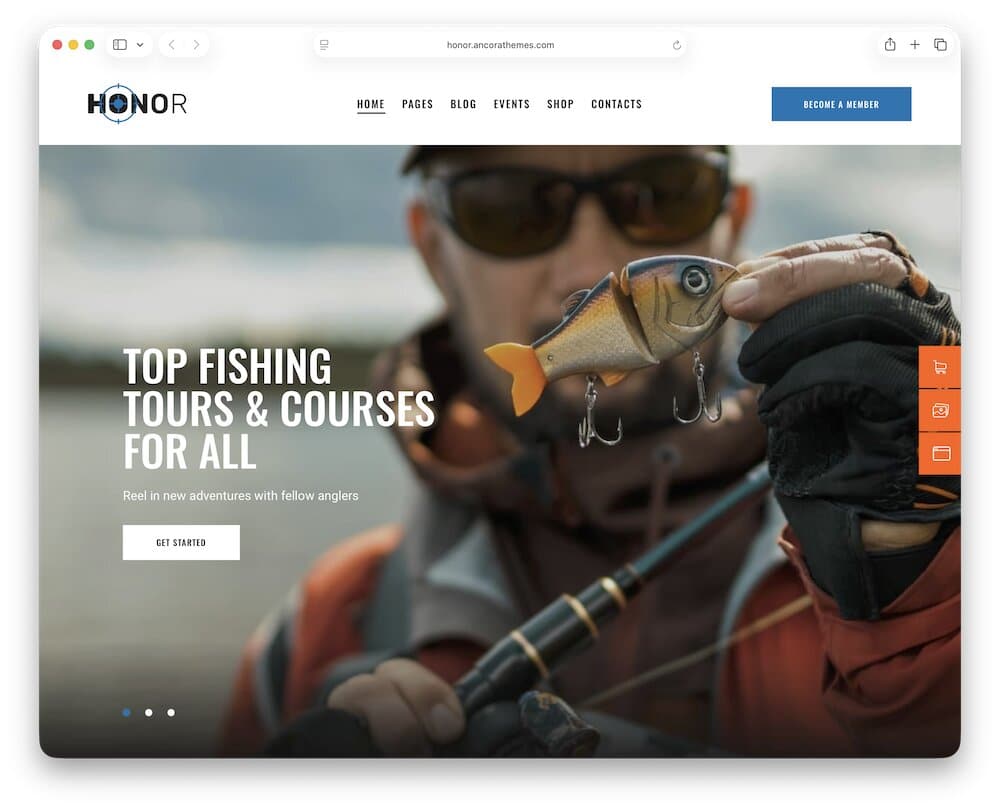 honor fishing store wordpress theme