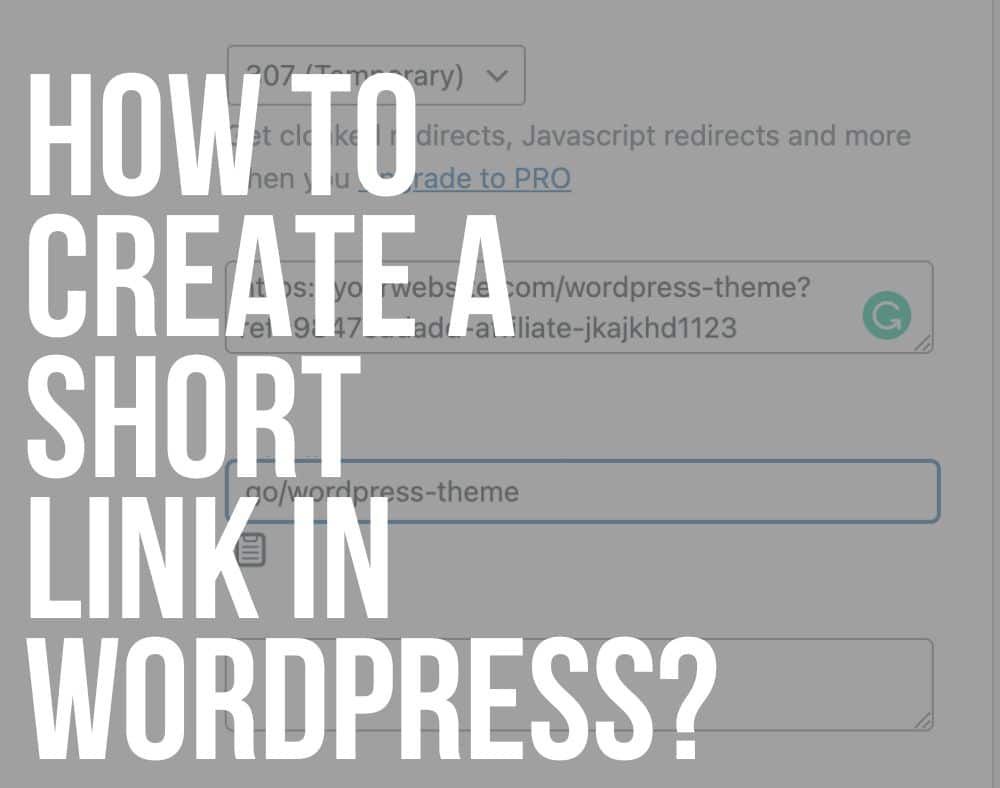 how to create a short link in wordpress