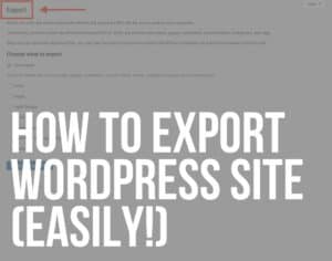 How To Export WordPress Site & Pages (Step-by-Step Guide)