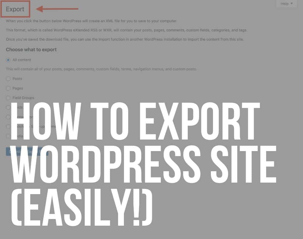  How To Export WordPress Site Easily ULTIDA