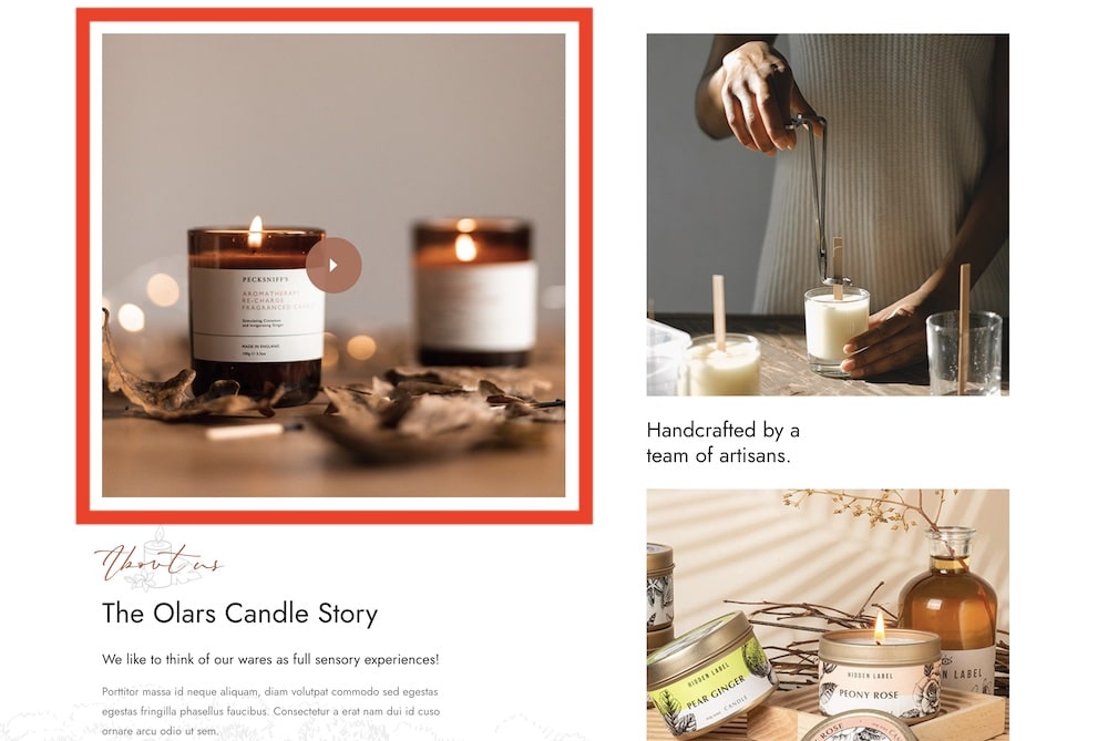 how to make candle shop website look more premium