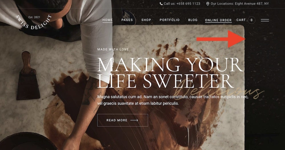 how to make chocolate shop website look premium