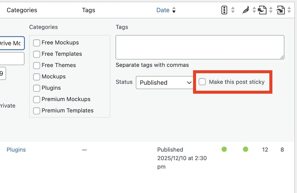 how to remove wordpress sticky post