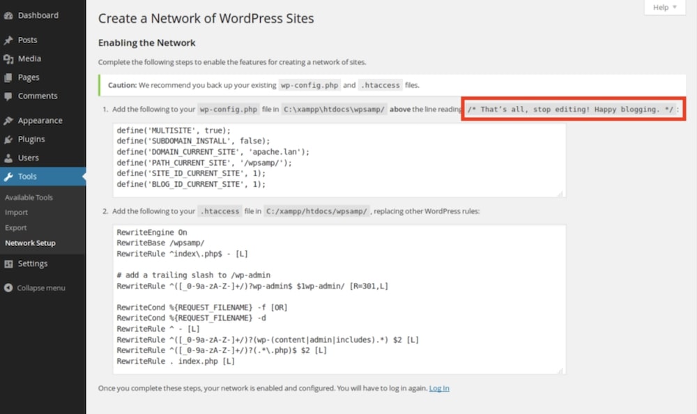 how to set up and activate wordpress multisite