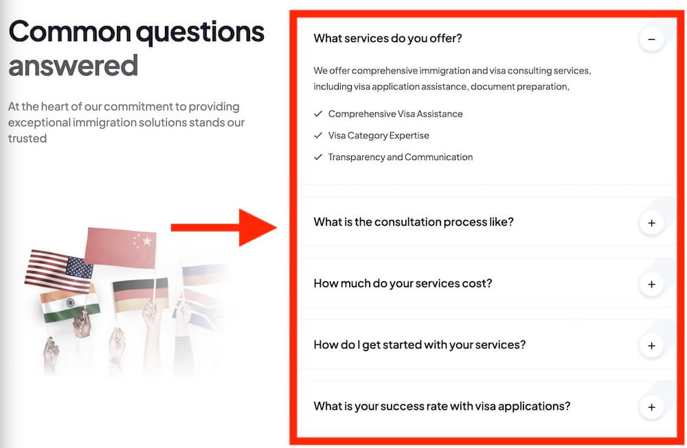 immigration faq and visa knowledge base sections
