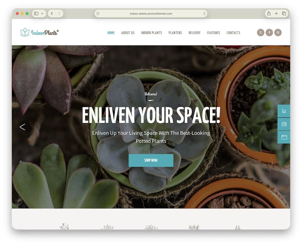 indoor plants florist wordpress theme