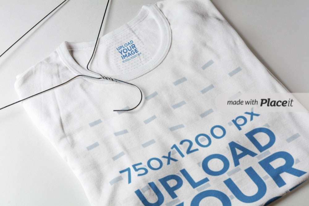 inside label mockup of a customizable t-shirt