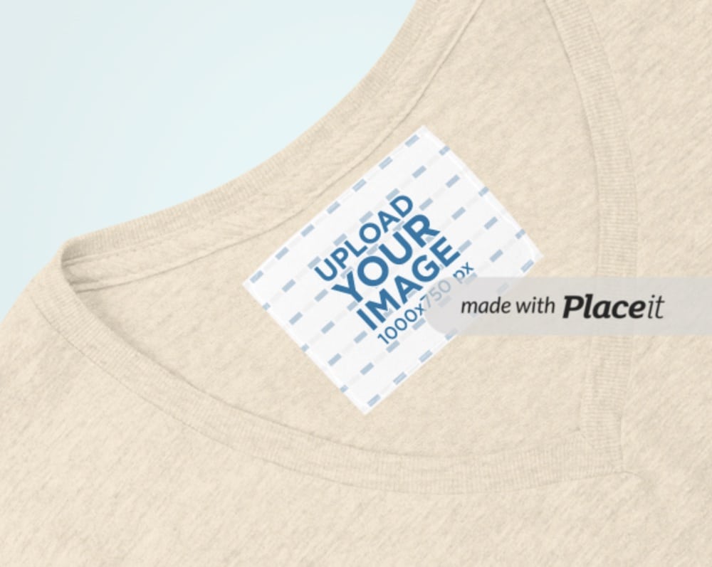 inside v-neck tee label mockup