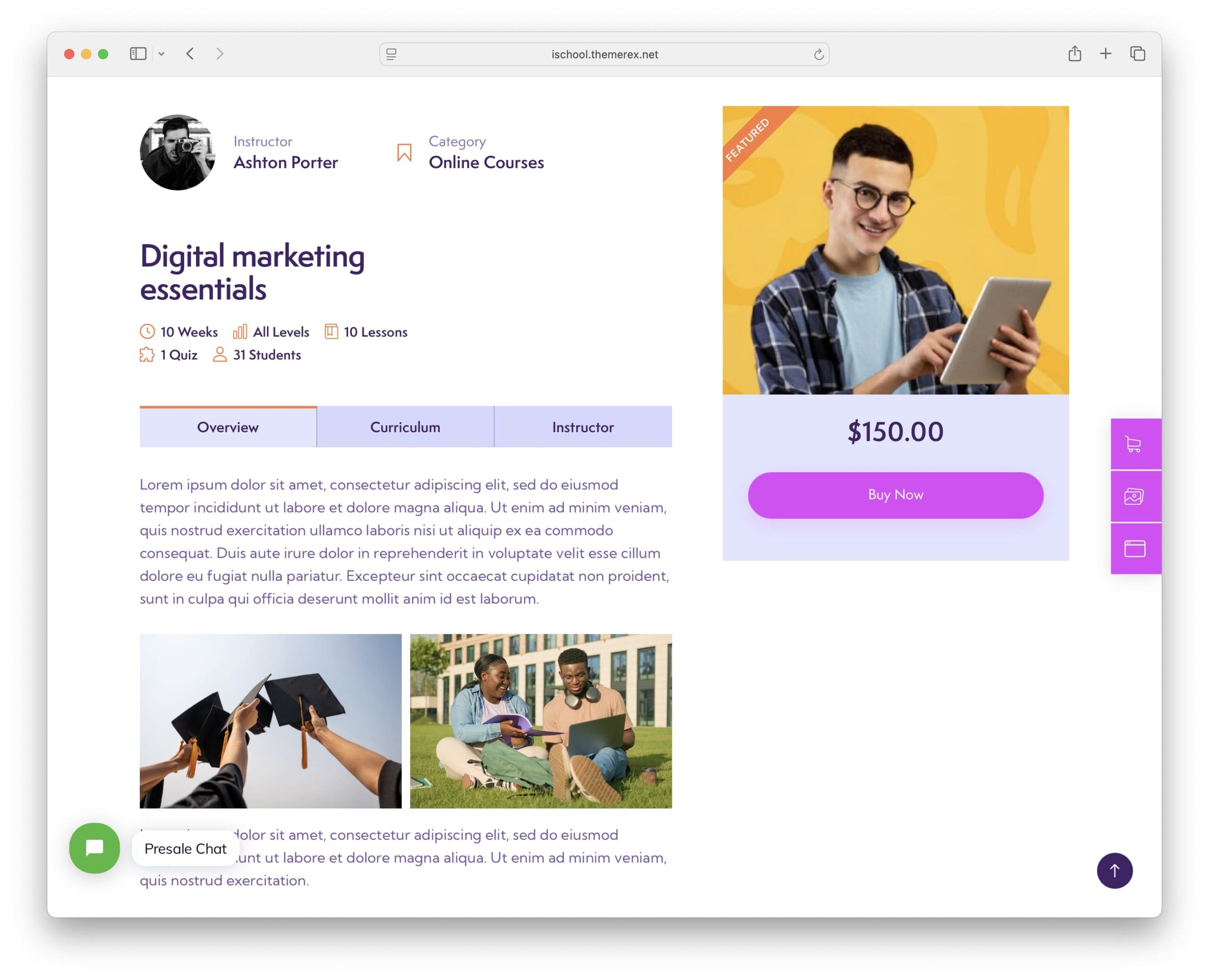 ischool wordpress theme learnpress lms integration