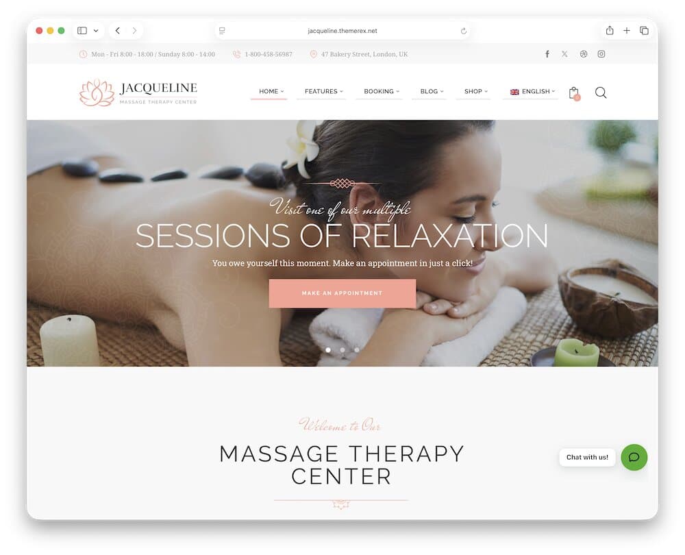 jacqueline massage salon wordpress theme
