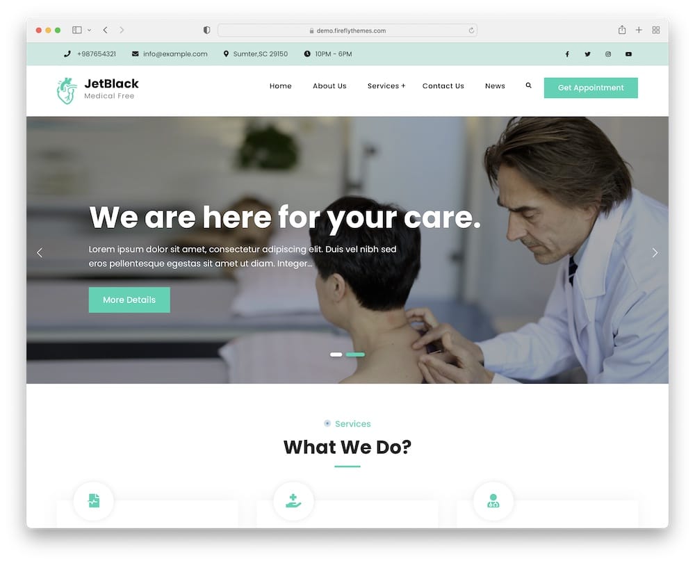 jetblack free medical wordpress theme