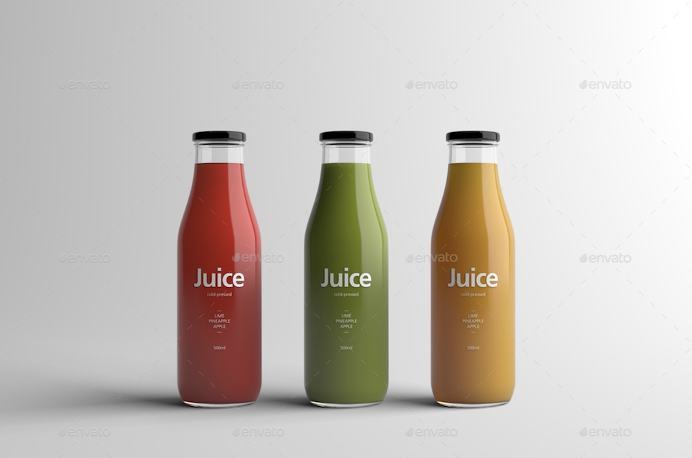 Juice Glasses Mockup, Free PSD Template