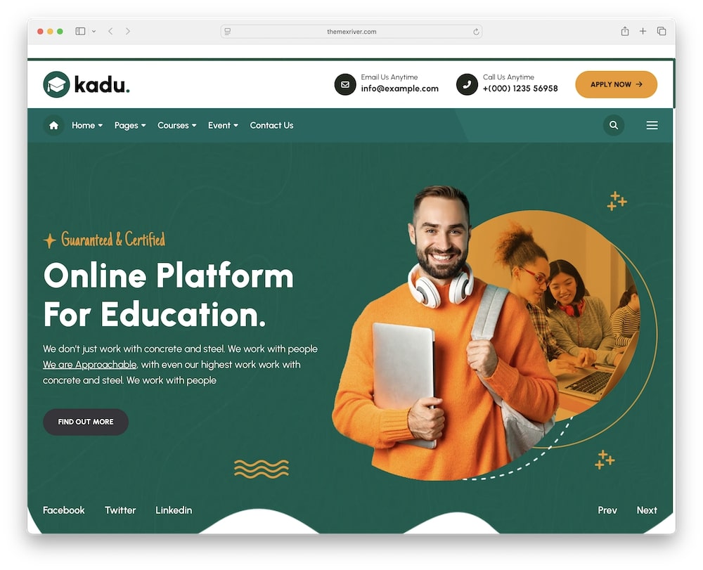 kadu wordpress theme for online education
